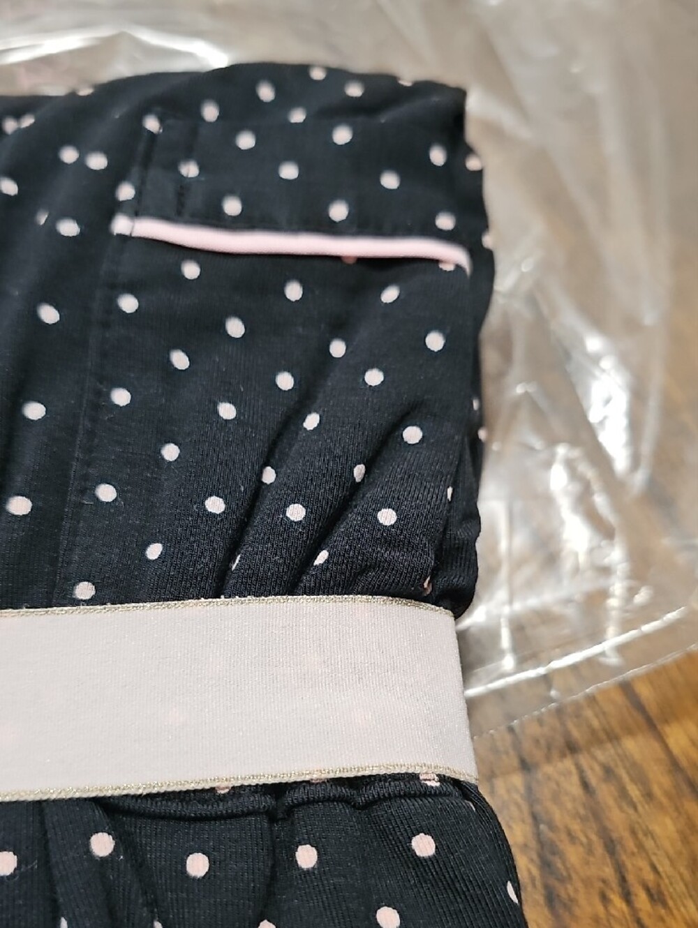 Victoria's Secret Black with Light Pink Polka Dot Short Pajama Set - Picture 6 of 6